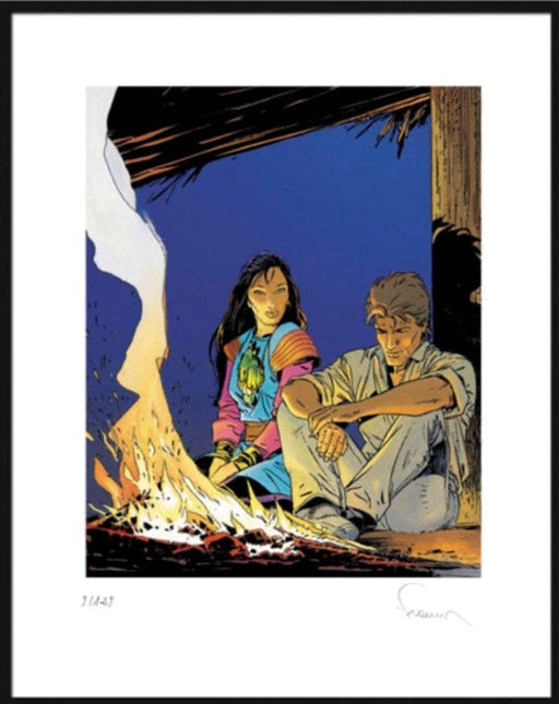 Largo Winch : feu de camp - Tirage d'art Arludik 3305917250126