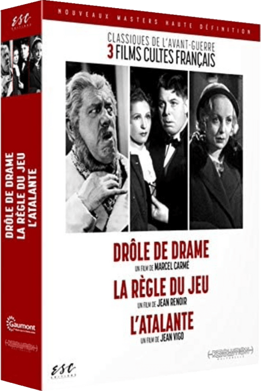 Classiques de l'avant-guerre : Drôle de Drame + La règle du Jeu + L'Atalante - coffret - DVD 3760247204186