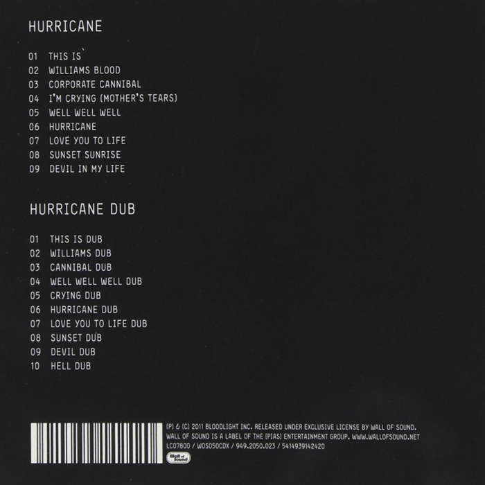 Grace Jones – Hurricane Dub - CD 5414939142420