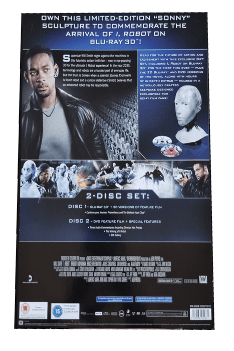 I-Robot - Coffret "Tête de robot Sonny" - blu-ray 3D | Import SANS VF 5039036054874