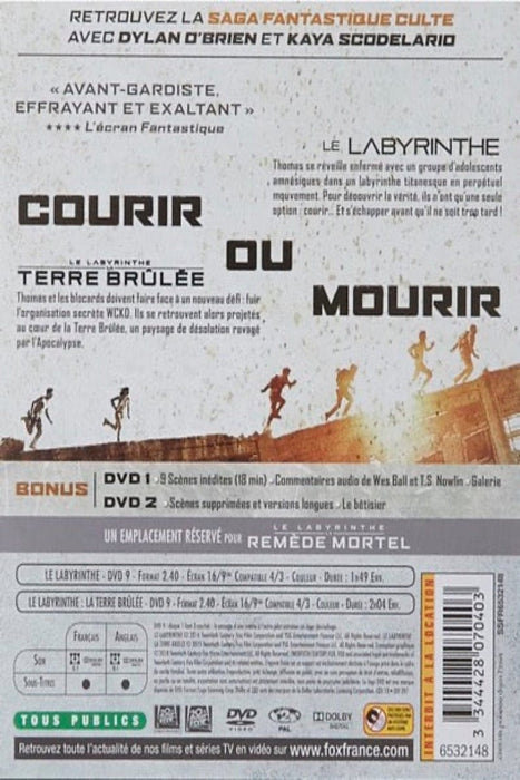 Le Labyrinthe + Le Labyrinthe : La Terre Brûlée - Steelbook - DVD 3344428070403